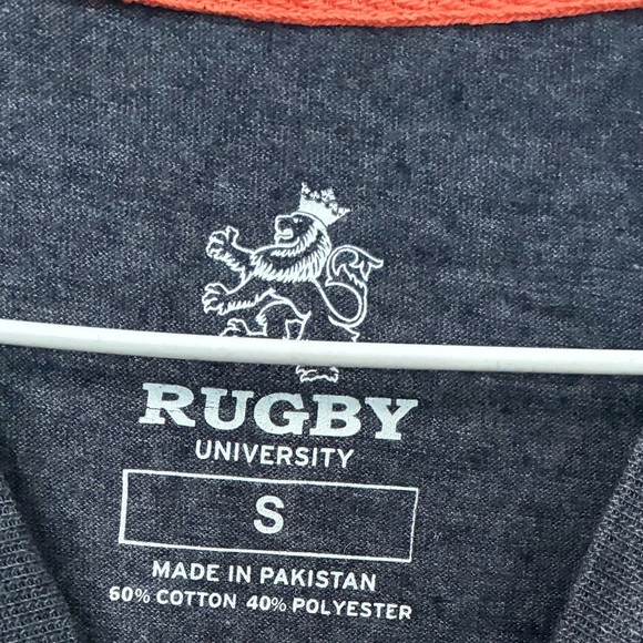 Heather Grey Long Sleeve Tee with Rugby Graphic - Picture 2 of 4